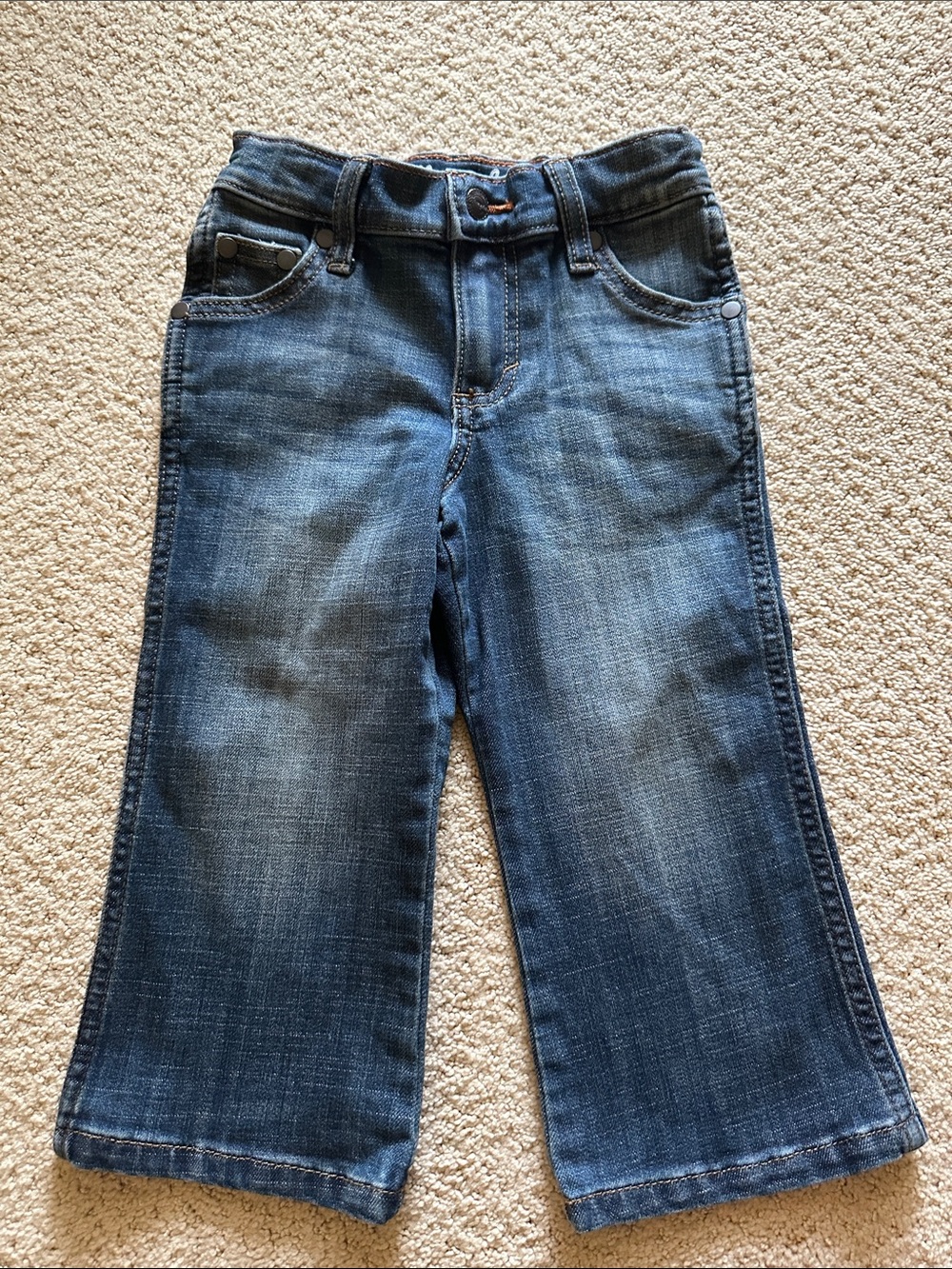 Wrangler Retro Relaxed Boot Jeans in Dark Blue size 3T Regular Adjustable Waist